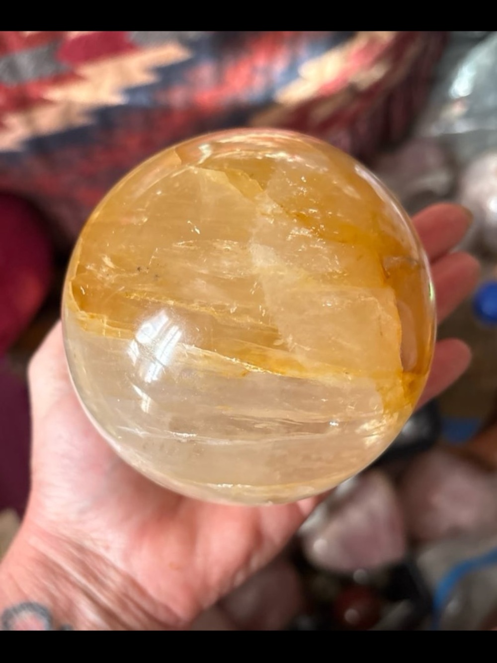 Golden healer sphere UHQ Huge 3.6 inches wide - Picture 3 of 7